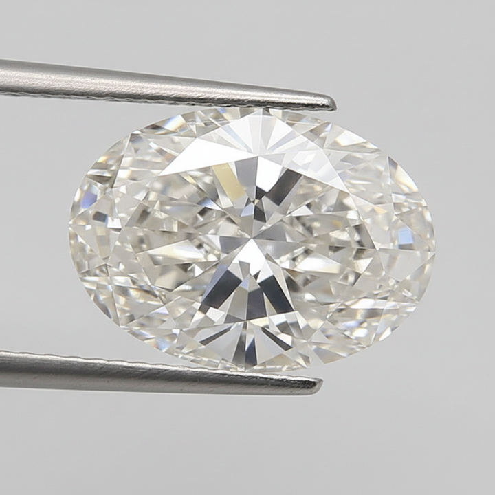 5,01 karaat geslepen ovale lab-grown diamant, VS1/G