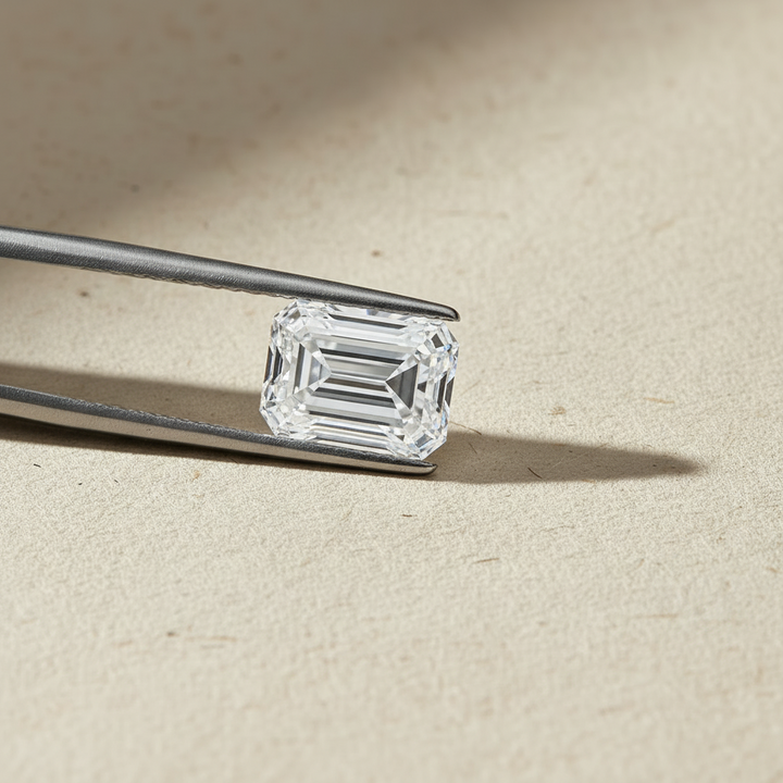 Diamant cultivé en laboratoire taille émeraude de 5,01 carats, VVS2/D
