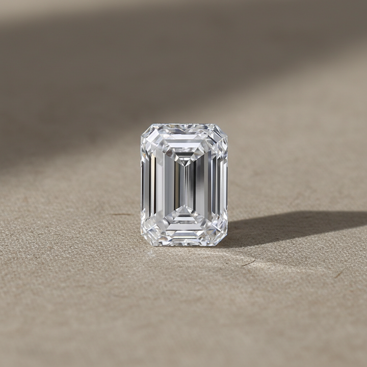 Diamant cultivé en laboratoire taille émeraude de 5,01 carats, VVS2/D