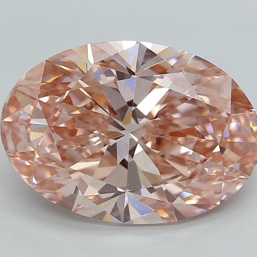 5.01 Carat Oval Cut Lab Grown Diamond VS1 Fancy Vivid Pink Color