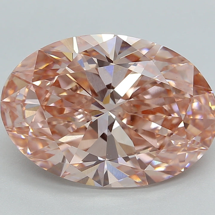 5.01 Carat Oval Cut Lab Grown Diamond VS1 Fancy Vivid Pink Color