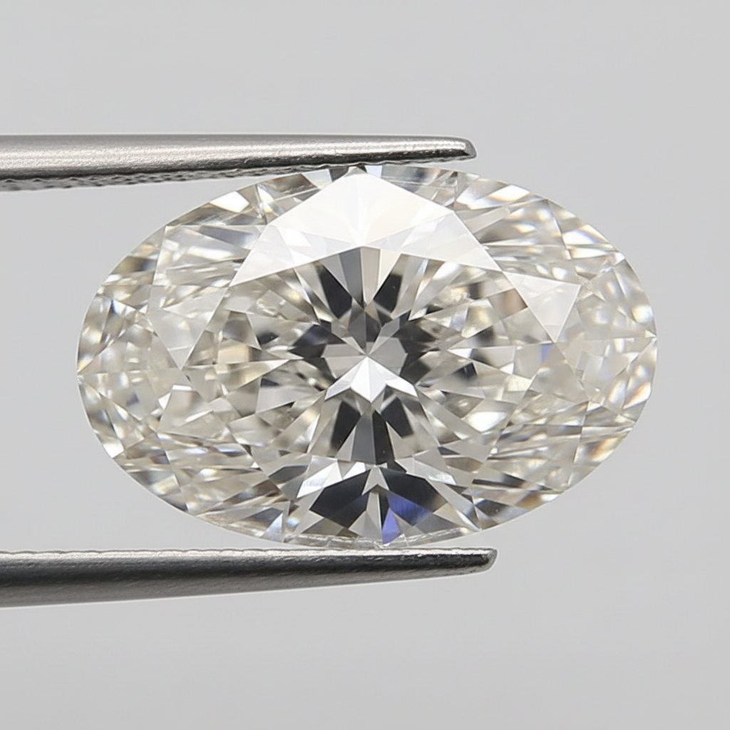 Diamant cultivé en laboratoire de taille ovale de 5,01 carats, VS1/G