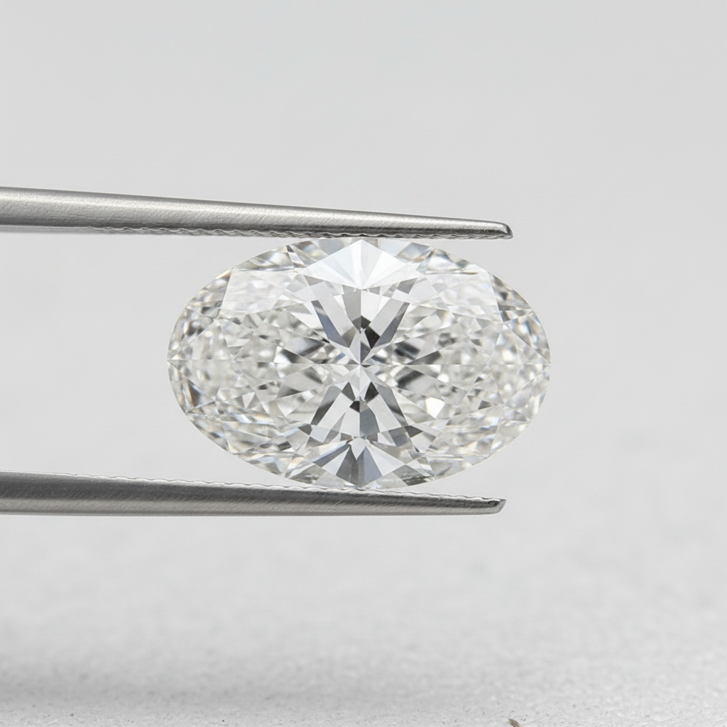5.01 Ct F Color VS1 Oval Lab Grown Diamond Excellent Polish Symmetry IGI Certified