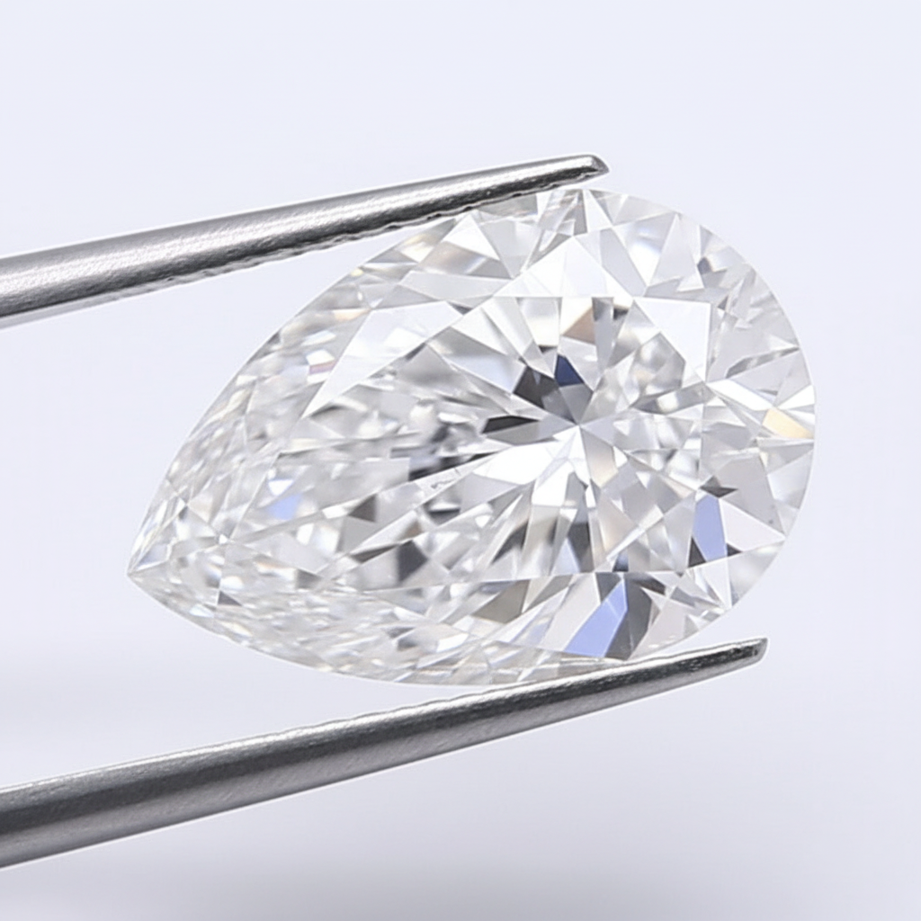 5.01 Carat D VS1 Pear Shape CVD Lab Grown Diamond IGI Certified
