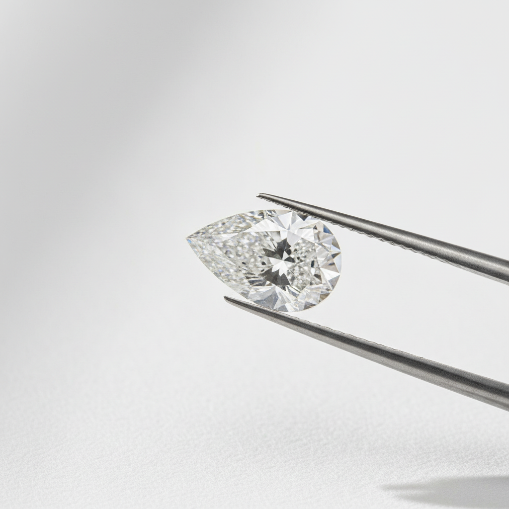 5.01 Carat F VS2 Pear Shape CVD Lab Grown Dia

