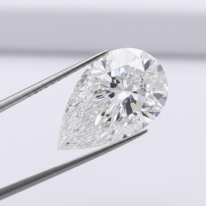 5.01 Carat F VS2 Pear Shape CVD Lab Grown Diamond IGI Certified
