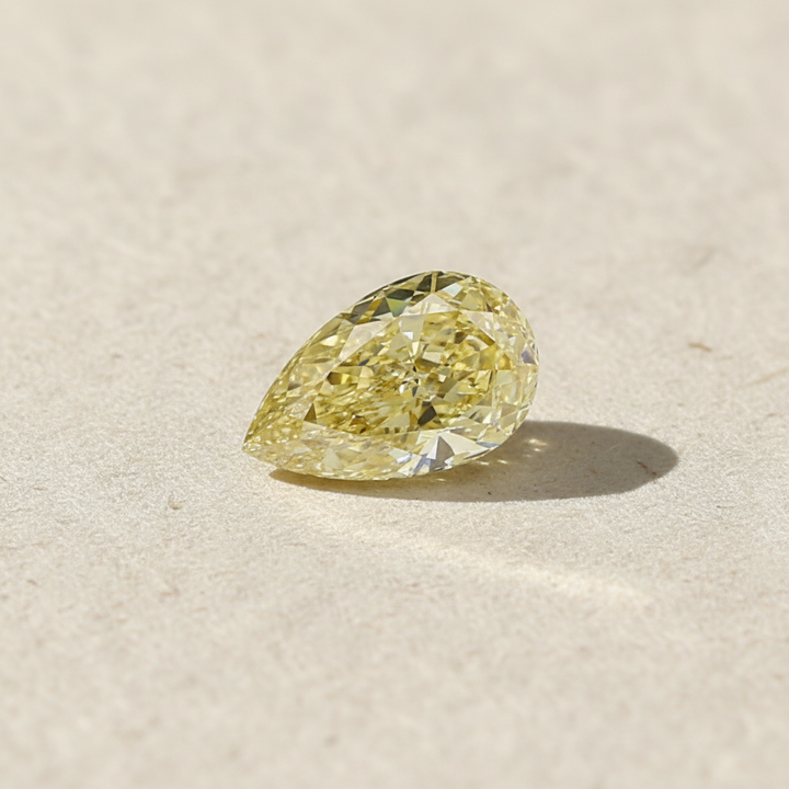 5.01 Carat Pear Cut Lab Grown Diamond VVS2 Fancy Yellow IGI Certified
