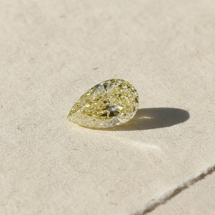 5.01 Carat Pear Cut Lab Grown Diamond VVS2 Fancy Yellow IGI Certified
