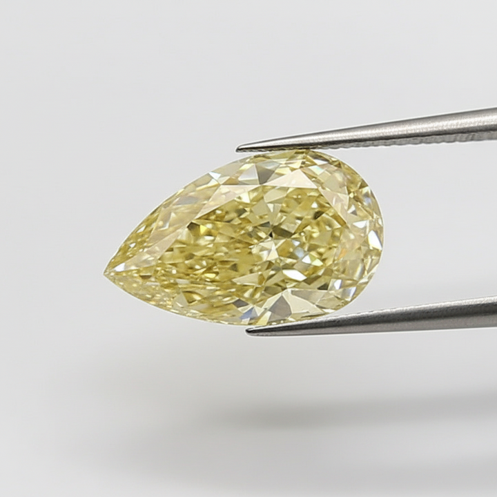 5.01 Carat Fancy Yellow VVS2 Pear Shape CVD Lab Grown Diamond IGI Certified
