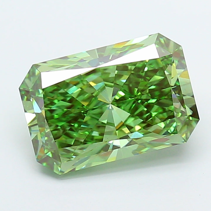 5.01 Carat Radiant Cut Lab Grown Diamond VS1Fancy Vivid Green