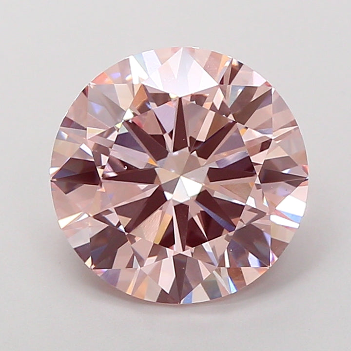 5,01 karaat ronde lab-grown diamant VS1 fancy intens roze