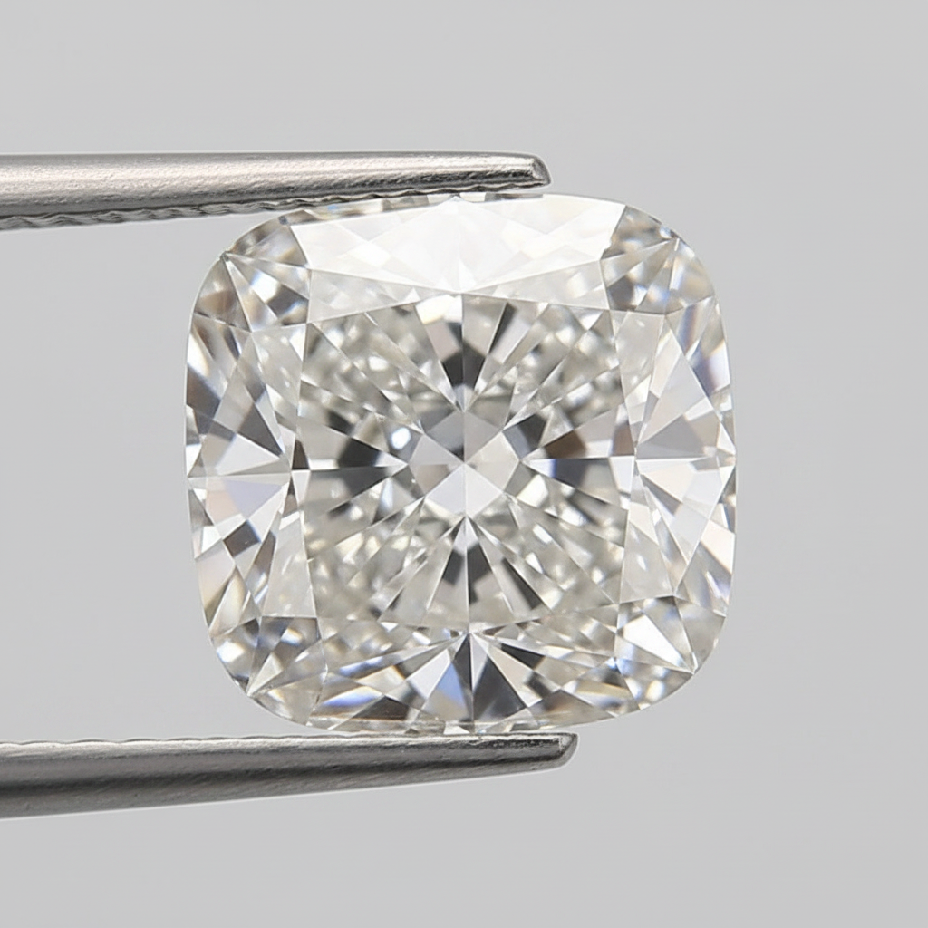 5,02 karaat kussengeslepen laboratorium-gegroeide diamant, VS1/H