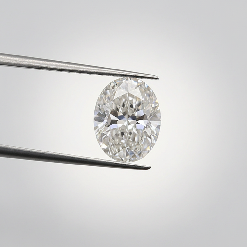 Diamant cultivé en laboratoire de taille ovale de 5,02 carats, VS1/G