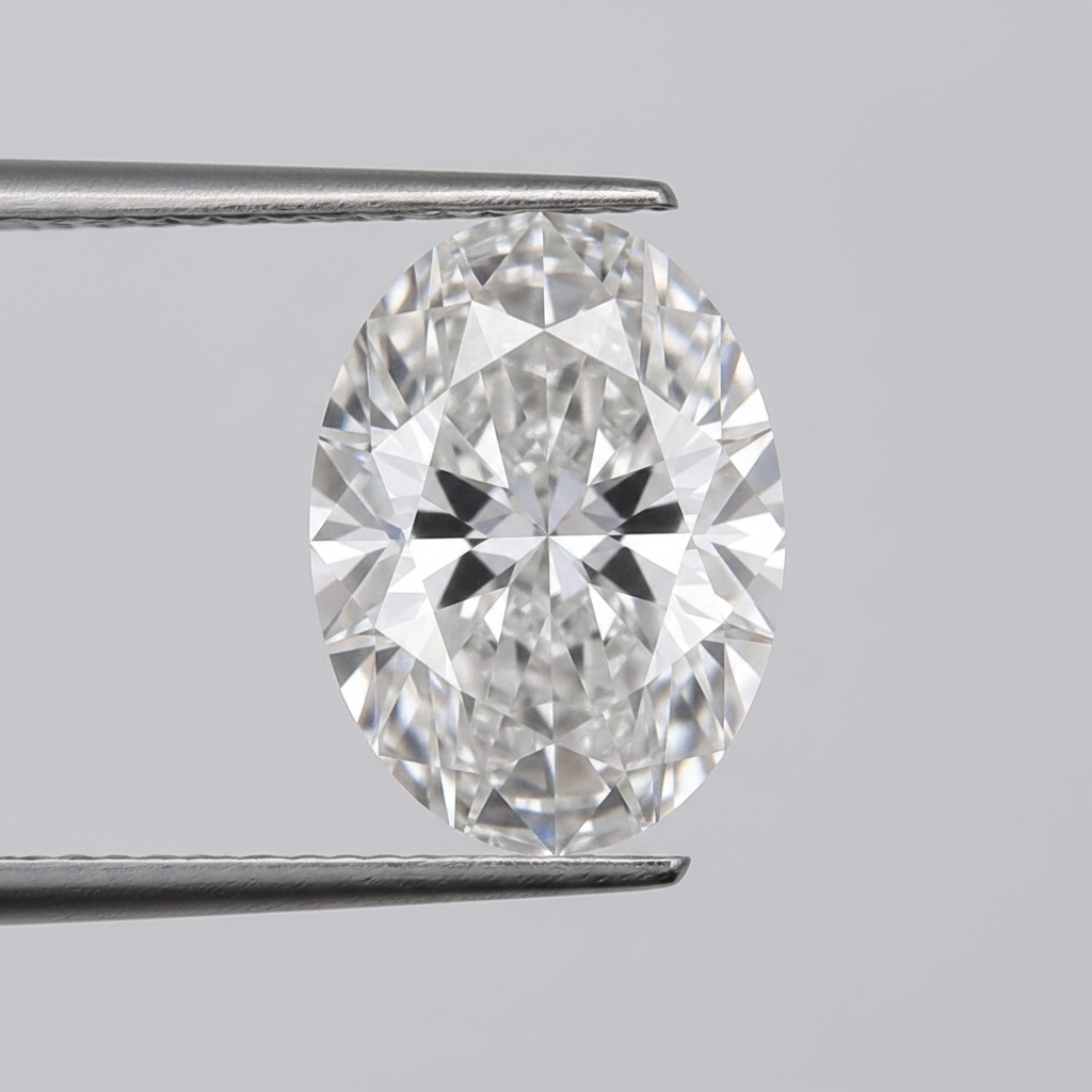 Diamant cultivé en laboratoire de taille ovale de 5,02 carats, VS1/G