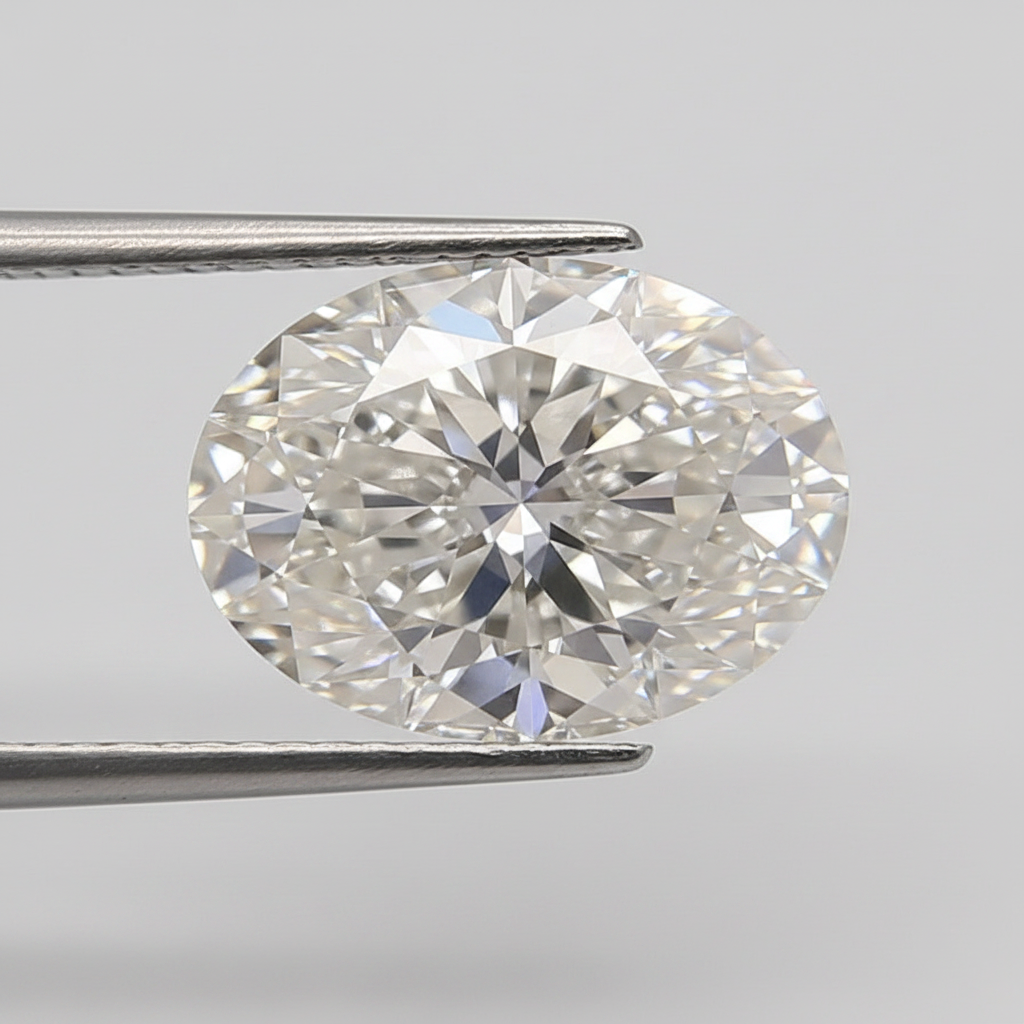 5.02 Carat Oval Cut Lab Grown Diamond, VS2/G