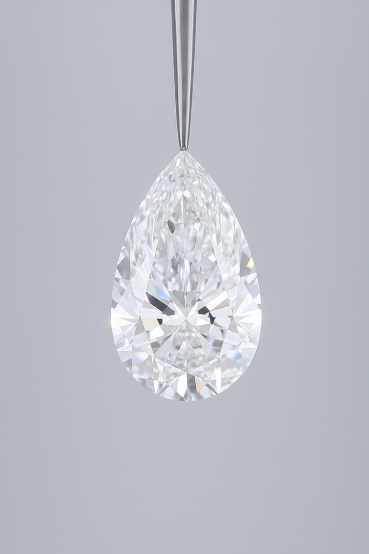 5.02 Carat D VS1 Pear Shape CVD Lab Grown Diamond IGI Certified
