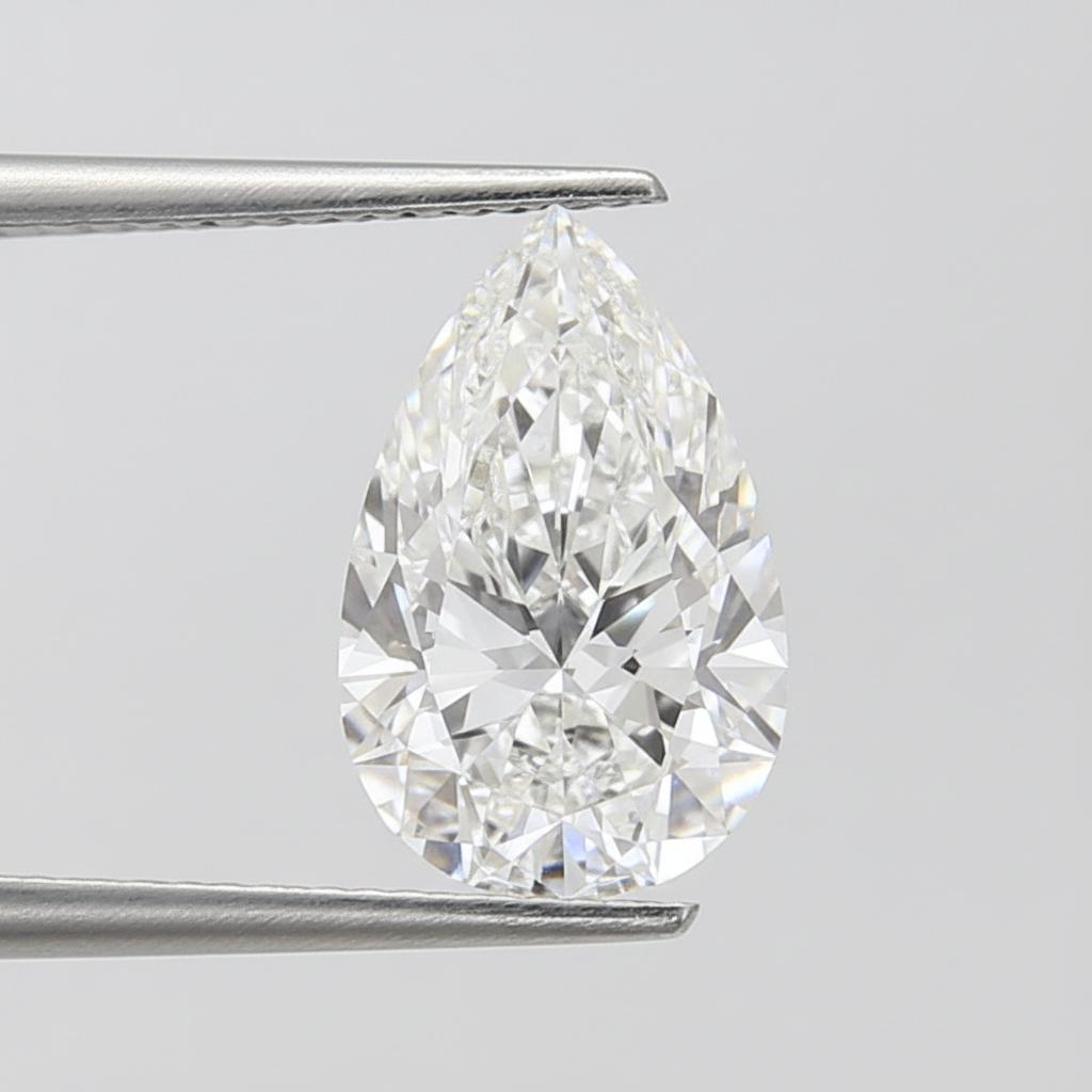 5.02 Carat F VS1 Pear Shape CVD Lab Grown Diamond IGI Certified
