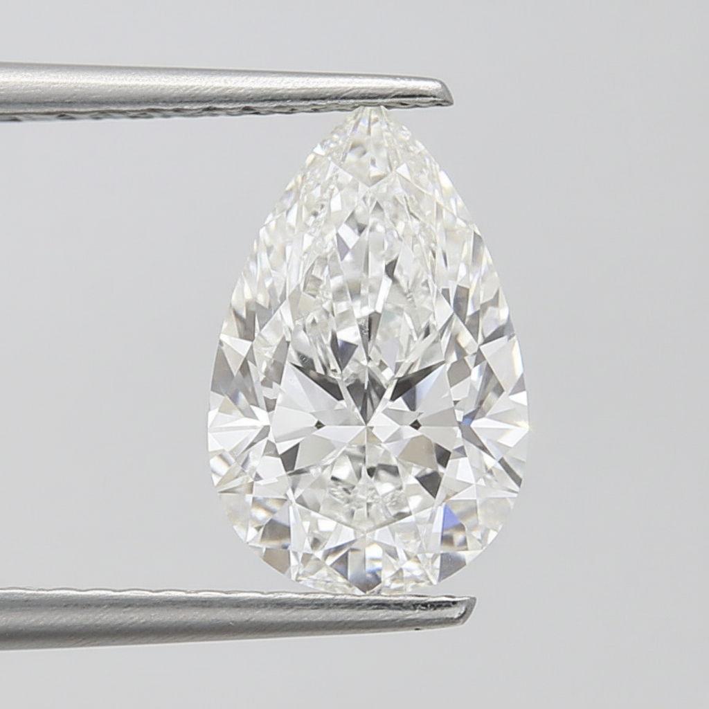 5.02 Carat D VS2 Pear Shape CVD Lab Grown Diamond IGI Certified
