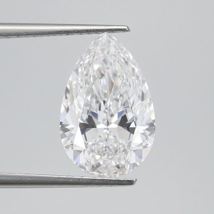 5.02 Carat D VS2 Pear Shape CVD Lab Grown Diamond IGI Certified
