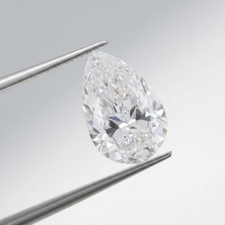 5.02 Carat D VS2 Pear Shape CVD Lab Grown Diamond IGI Certified
