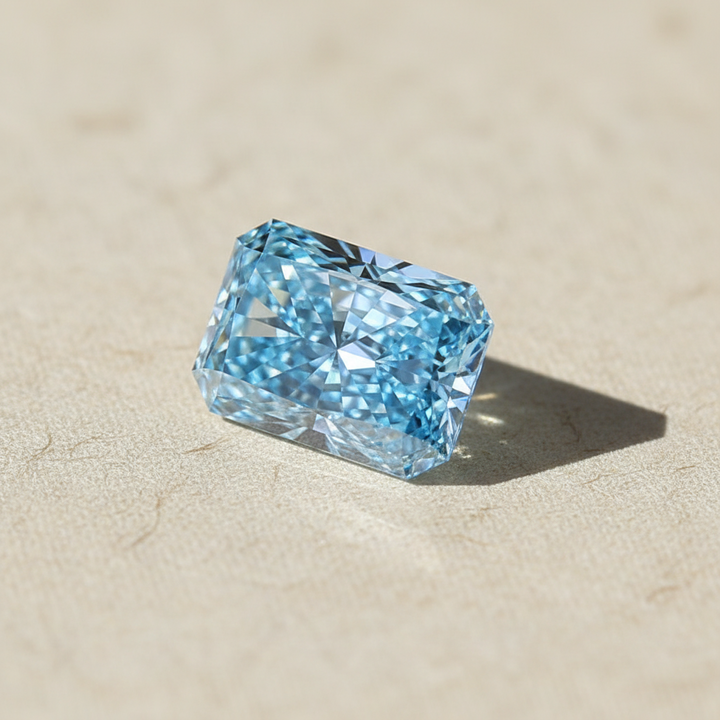 5,02 Karat strahlender, im Labor gezüchteter Diamant, VS1/FANCY VIVID BLUE