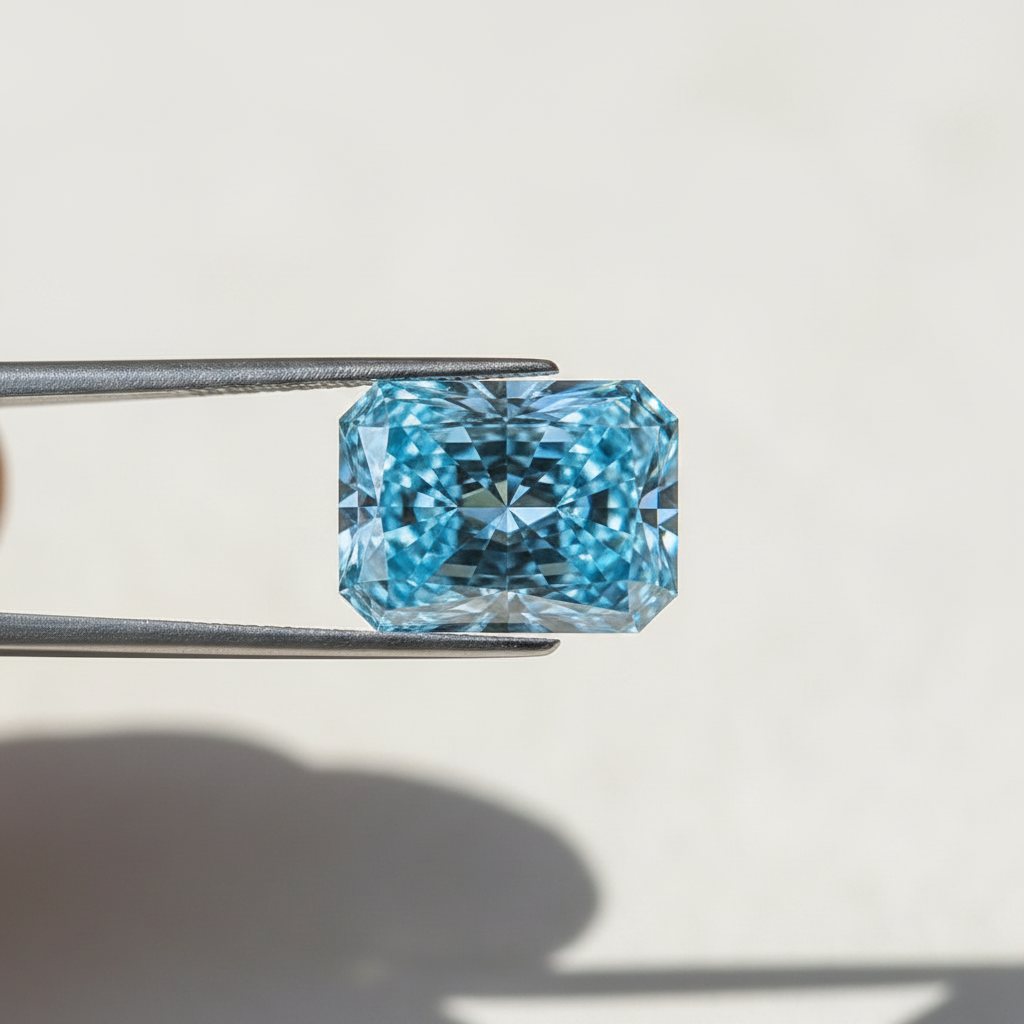 5,02 Karat strahlender, im Labor gezüchteter Diamant, VS1/FANCY VIVID BLUE