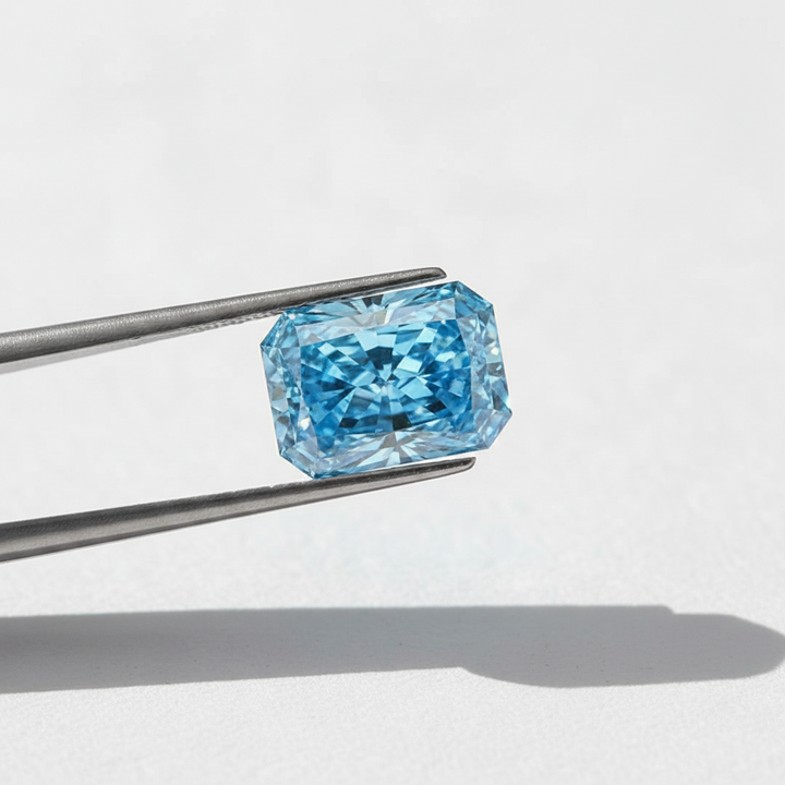 5,02 Karat strahlender, im Labor gezüchteter Diamant, VS2/Fancy Vivid Blue