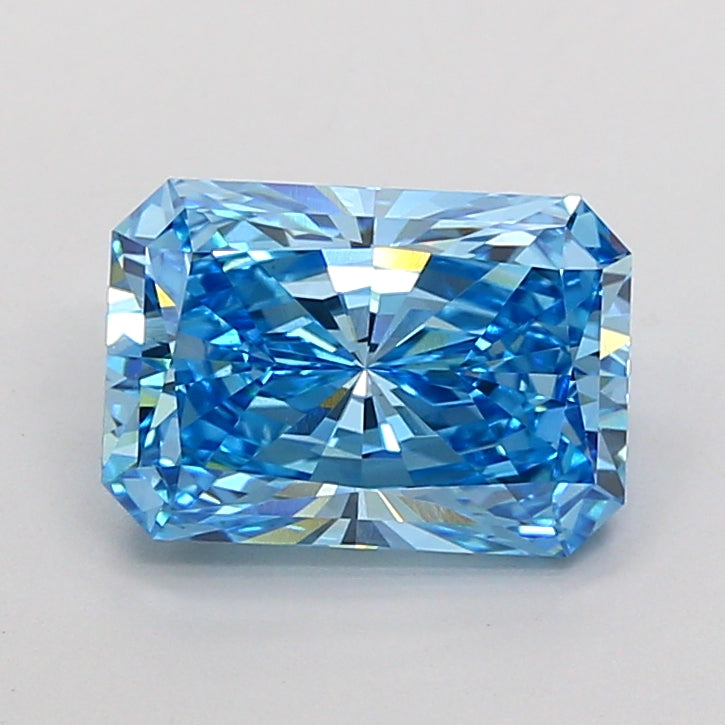 5.02 Carat Radiant Cut Lab Grown Diamond VS2Fancy Vivid Blue