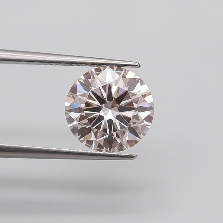 5,02 karaat ronde lab-gegroeide diamant, VS1/FANCY ROZE