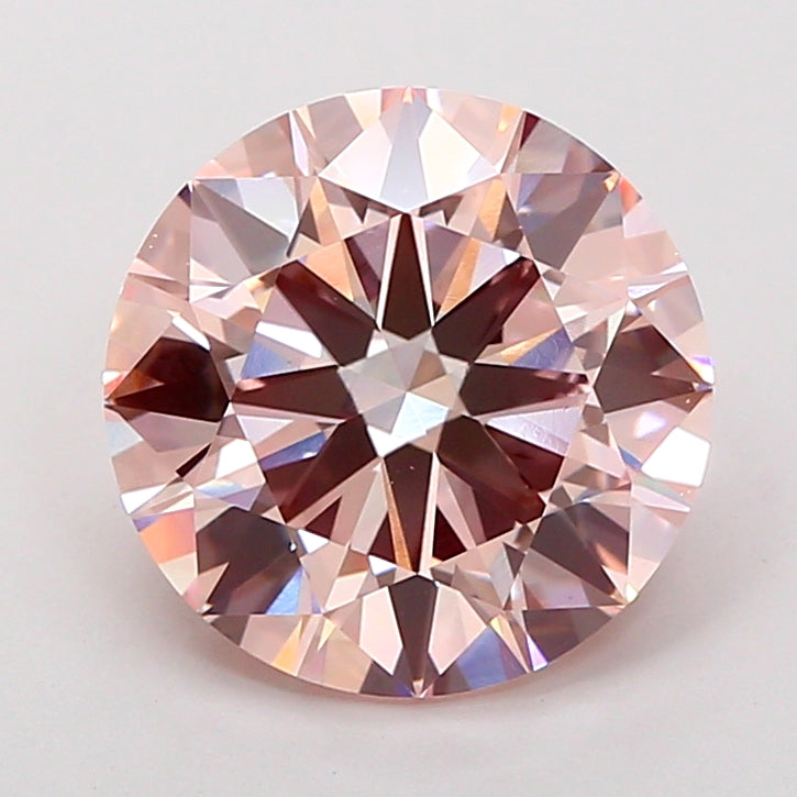 5.02 Carat Round Lab Grown Diamond VS1 Fancy Pink