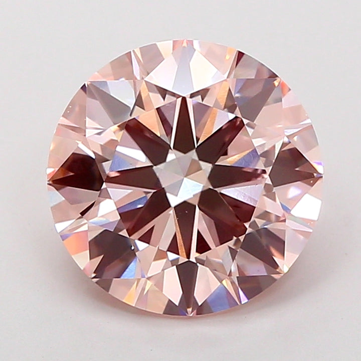 5,02 Karat runder, im Labor gezüchteter Diamant VS1 Fancy Pink