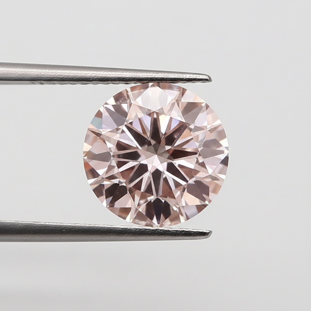 5,02 Karat runder, im Labor gezüchteter Diamant, VS1/Fancy Pink