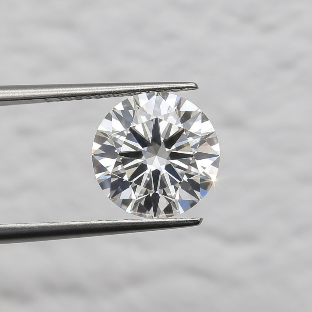 5,02 karaat ronde lab-gegroeide diamant, VS2/H