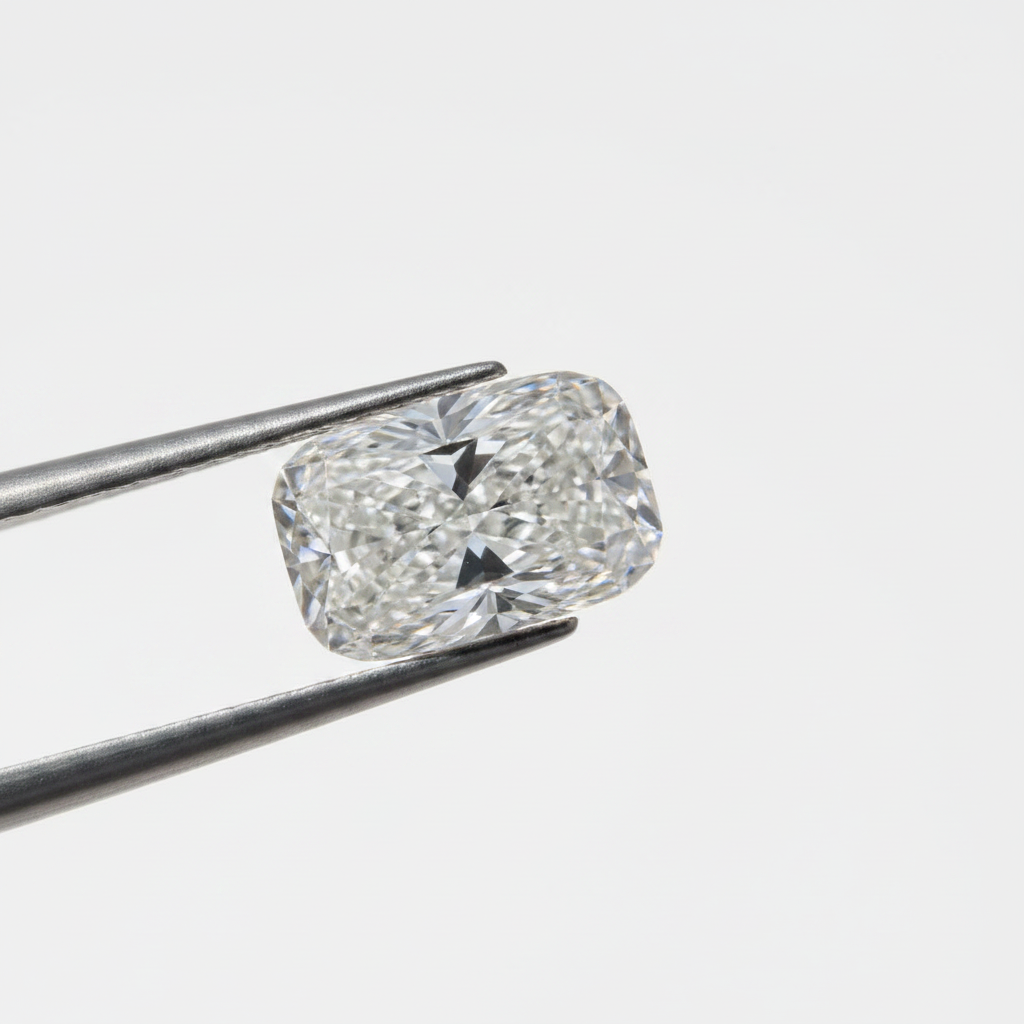 5,03 karaat kussengeslepen laboratorium-gegroeide diamant, VS1/G
