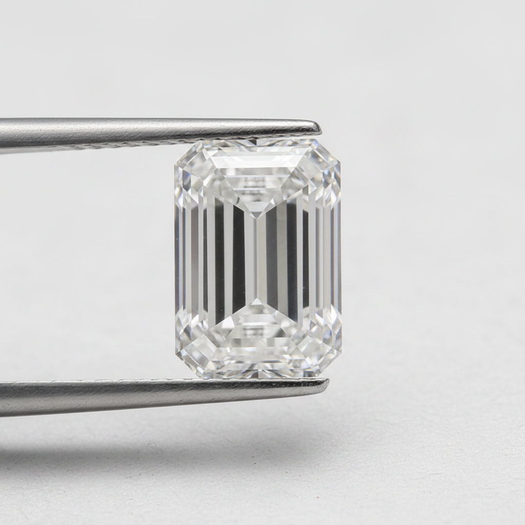 5.03 Carat Emerald Cut Lab Grown Diamond, VS2/D