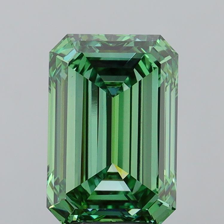 5.03 Carat Emerald Cut Lab Grown Diamond VS2Fancy Vivid Green