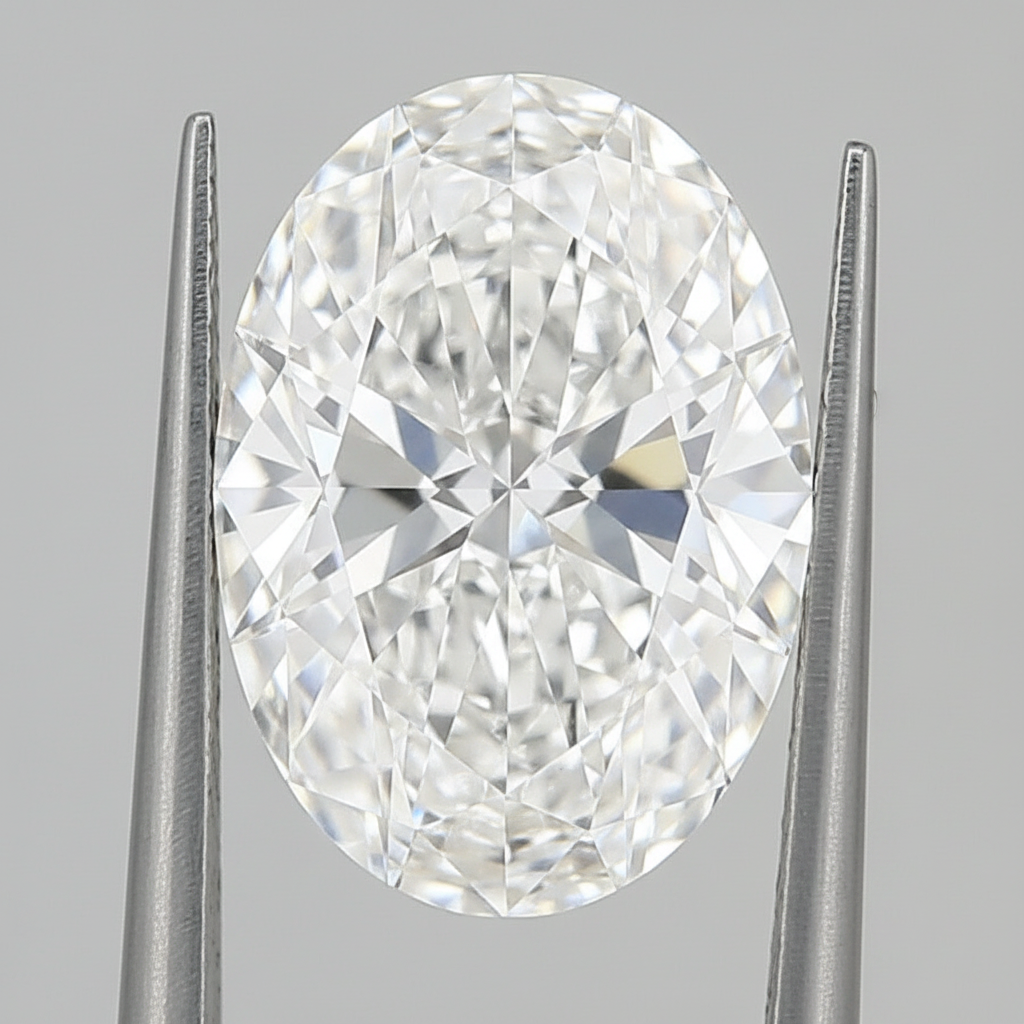 5,03 karaat ovaal geslepen laboratoriumdiamant, VVS1/D