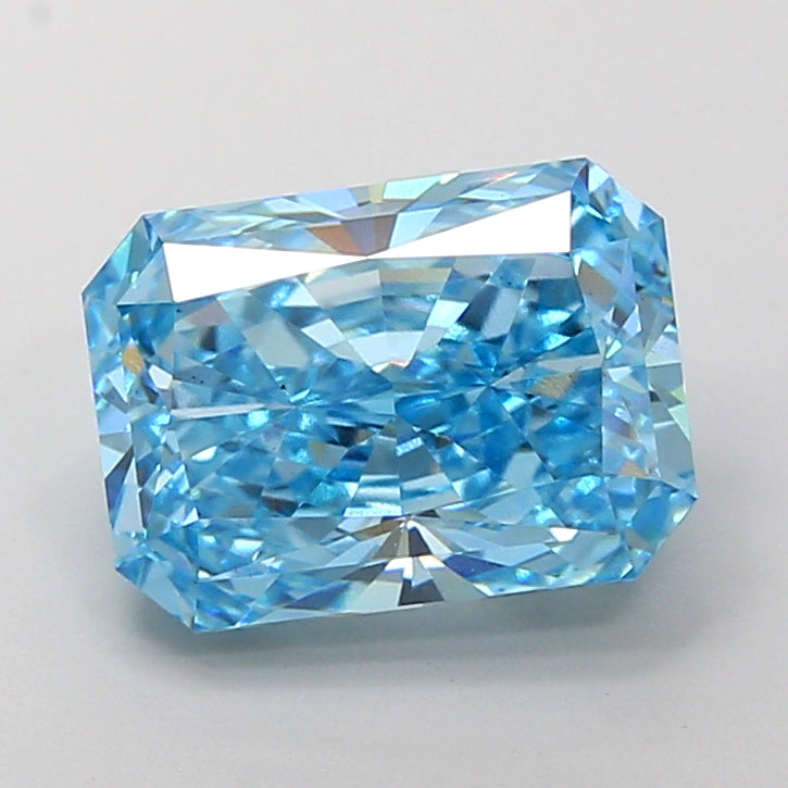 5.03 Carat Radiant Cut Lab Grown Diamond VS2Fancy Vivid Blue