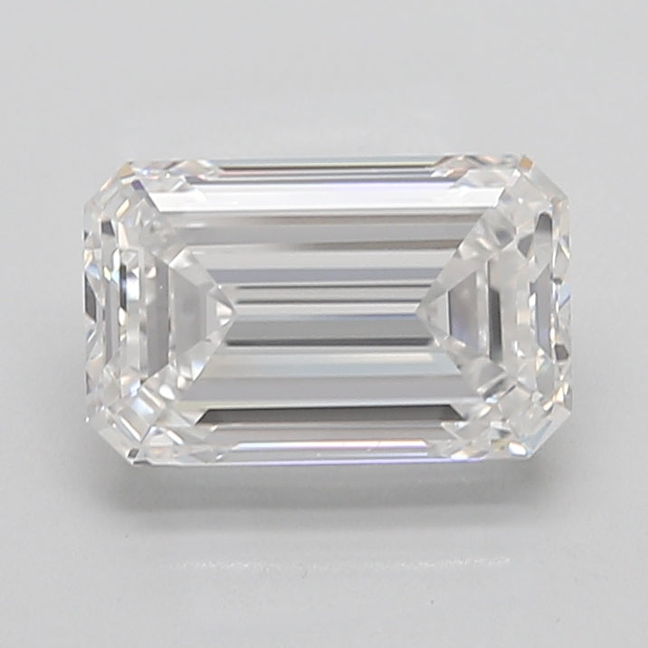 5,04 Karat im Smaragdschliff gezüchteter Diamant VVS1 E