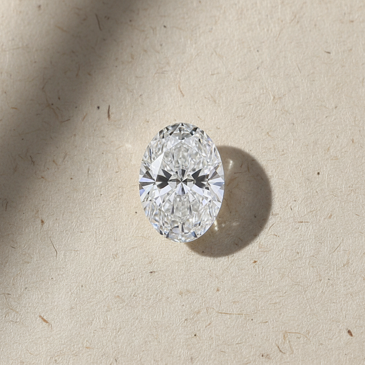 5,04 karaat ovaal geslepen laboratoriumdiamant, VVS1/D