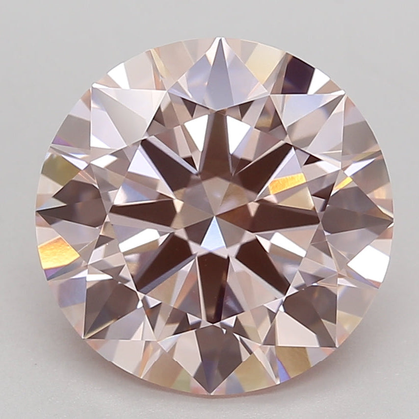 Diamante coltivato in laboratorio rotondo da 5,04 carati VVS2 FANCY ROSA INTENSO