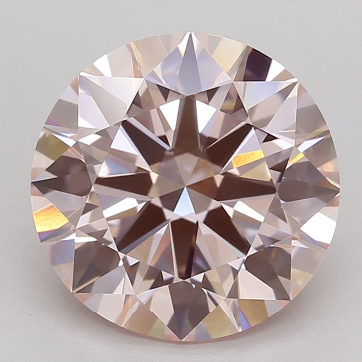 5.04 Carat Round Lab Grown Diamond VVS2 FANCY INTENSE PINK