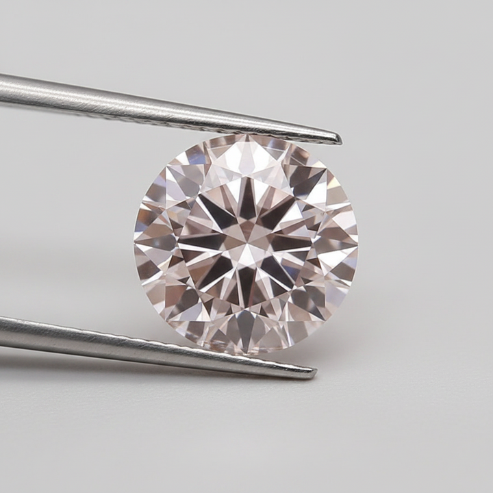 IGI Certified 5.04 Ct Fancy Intense Pink VVS2 Round CVD Lab Grown Diamond
