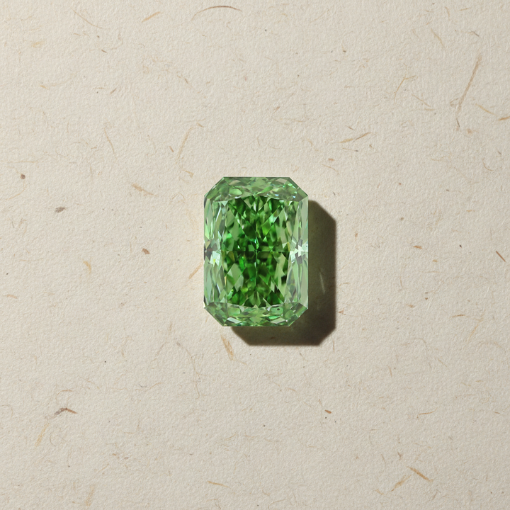 5.05 Carat Radiant Cut Lab Grown Diamond, VS1/Fancy Vivid Green