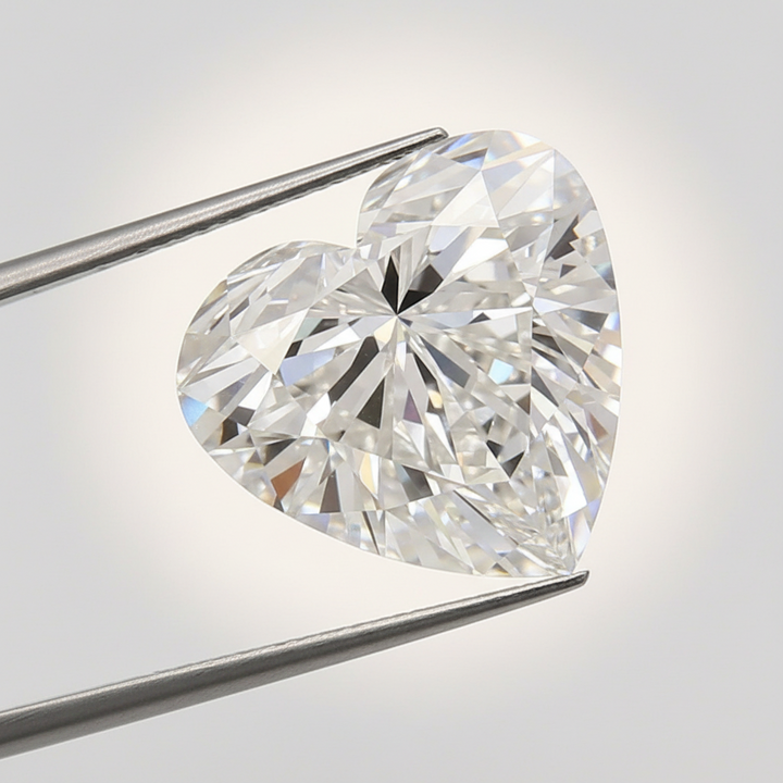 5.06 Carat F Color VVS1 Heart Shape CVD Lab Grown Diamond IGI Certified
