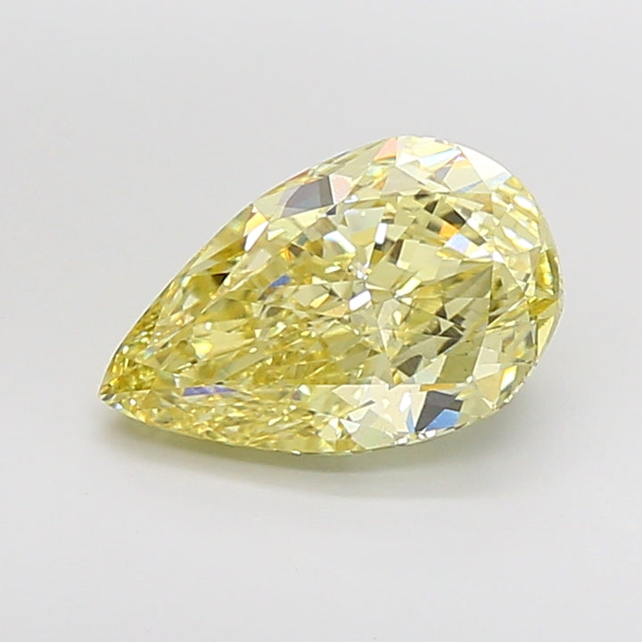 Diamant cultivé en laboratoire, taille poire, 5,06 carats, VS2Fancy Yellow