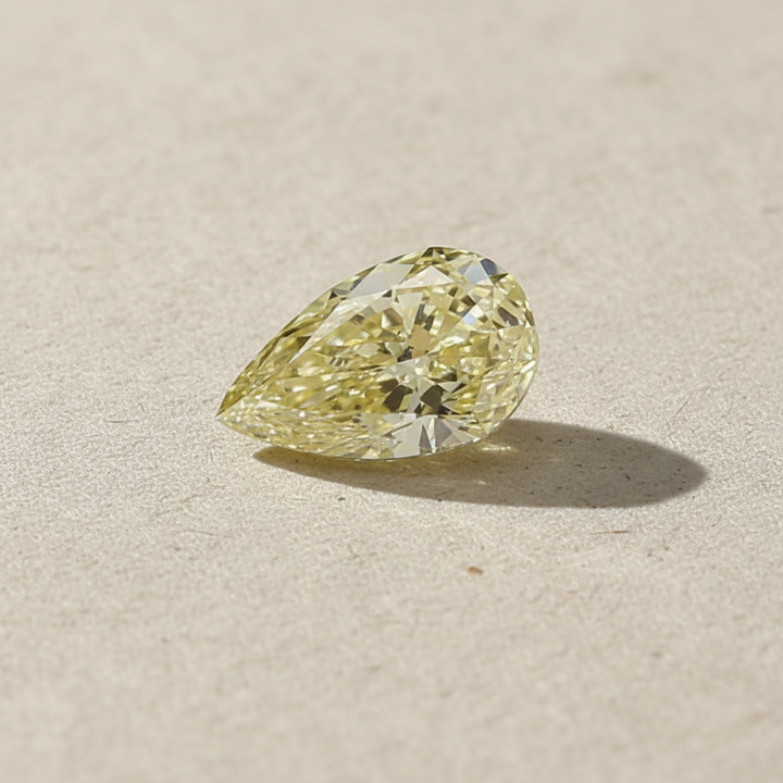 5.06 Carat Pear Cut Lab Grown Diamond VS2 Fancy Yellow IGI Certified
