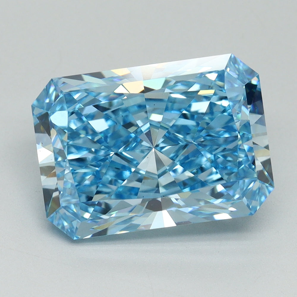 5.06 Carat Radiant Cut Lab Grown Diamond VS1Fancy Vivid Blue