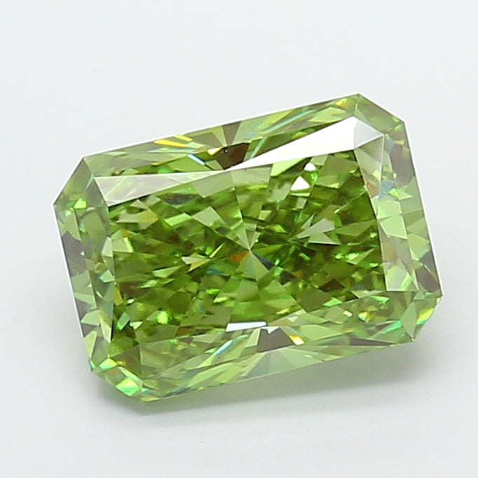 5.06 Carat Radiant Cut Lab Grown Diamond VS1Fancy Vivid Green