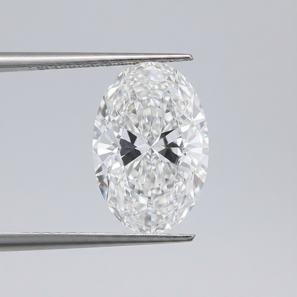 5,07 karaat ovaal geslepen laboratoriumdiamant, VVS1/D